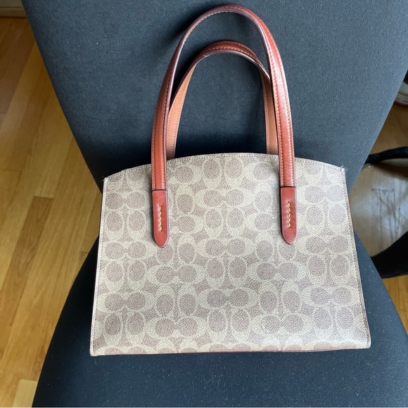 COACH Charlie Tan/ Brown Signature Canvas Tote - Picture 3 of 9